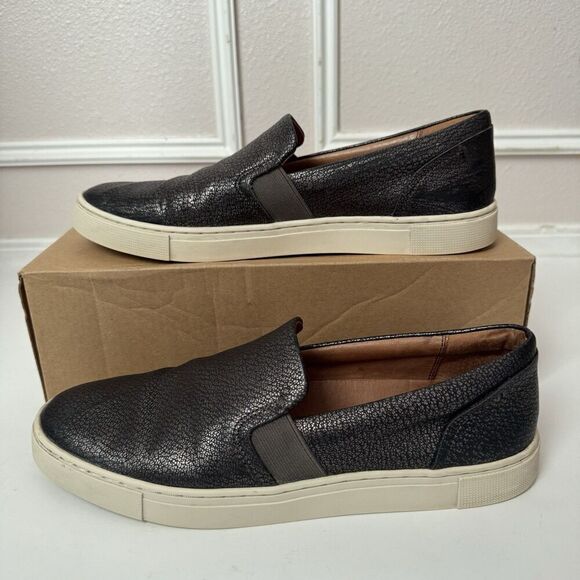 Frye Shoes - Frye Women’s Ivy Slip On Sneaker Leather Size 9 Pewter Grey Metallic